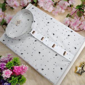 Indian Dhuti White Print Panjabi