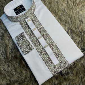 PREMIUM EMBRODARY PUNJABI WHITE